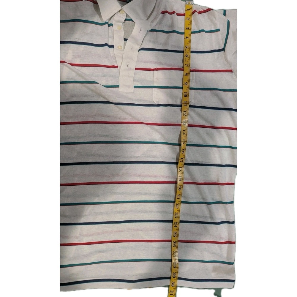 Golf Polo Shirt Tour Collection White Striped Short Sleeve  2XL Vintage‎ - Picture 4 of 13